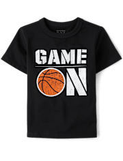 Baby And Toddler Boys Game On Basketball Graphic Tee