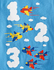 Baby And Toddler Boys Number Airplane Graphic Tee