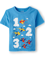 Baby And Toddler Boys Number Airplane Graphic Tee