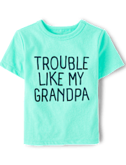Baby And Toddler Boys Trouble Like Grandpa Graphic Tee