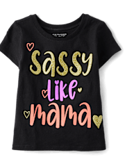Baby And Toddler Girls Sassy Like Mama Graphic Tee