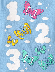 Baby And Toddler Girls Number Butterfly Graphic Tee