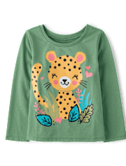Baby And Toddler Girls Cheetah Graphic Tee