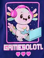 Girls Gamer Axolotl Graphic Tee