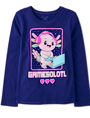Girls Gamer Axolotl Graphic Tee