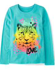 Girls Cheetah Graphic Tee
