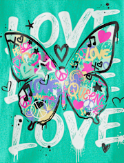 T-shirt graphique « Girls Love Butterfly »