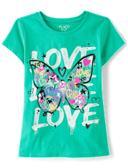 T-shirt graphique « Girls Love Butterfly »