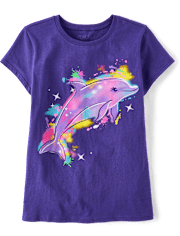 Girls Dolphin Graphic Tee