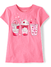 Girls Valentine's Day Milkshake Graphic Tee