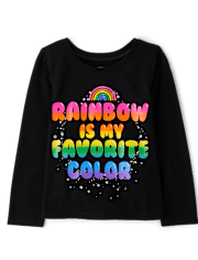 Baby And Toddler Girls Rainbow Graphic Tee