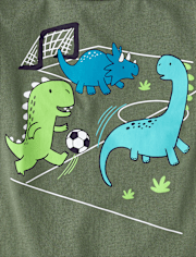 T-shirt graphique dinosaure football pour bébés et tout-petits garçons