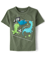 T-shirt graphique dinosaure football pour bébés et tout-petits garçons