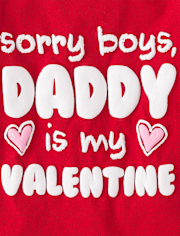 Baby And Toddler Girls Daddy Is My Valentine Graphic Tee