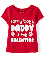Baby And Toddler Girls Daddy Is My Valentine Graphic Tee