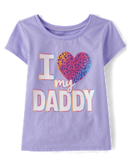 Baby And Toddler Girls Love My Daddy Graphic Tee