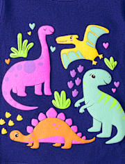 Baby And Toddler Girls Dino Graphic Tee