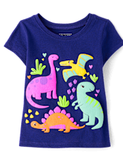 Baby And Toddler Girls Dino Graphic Tee