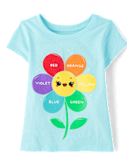T-shirt graphique à fleurs pour bébé et petite fille