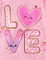 Baby And Toddler Girls Valentine's Day Love Cookies Graphic Tee