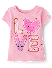 Baby And Toddler Girls Valentine's Day Love Cookies Graphic Tee
