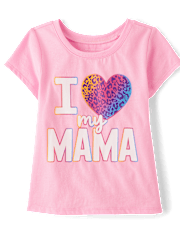 Baby And Toddler Girls Love My Mama Graphic Tee
