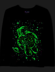Boys Glow Astronaut Graphic Tee