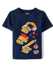 Baby And Toddler Boys Valentine's Day Construction Graphic Tee