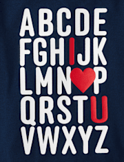 Baby And Toddler Boys Valentine's Day Love You Alphabet Graphic Tee