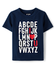 Baby And Toddler Boys Valentine's Day Love You Alphabet Graphic Tee