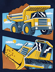 Baby And Toddler Boys Construction Vehicle Graphic Tee
