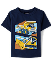 Baby And Toddler Boys Construction Vehicle Graphic Tee