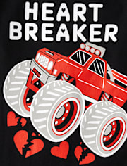 Baby And Toddler Boys Valentine's Day Monster Truck Graphic Tee