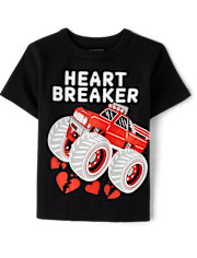 Baby And Toddler Boys Valentine's Day Monster Truck Graphic Tee