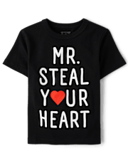 Baby And Toddler Boys Valentine's Day Steal Your Heart Graphic Tee