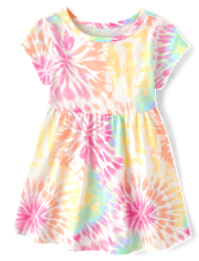 Baby And Toddler Girls Rainbow Tie Dye Everyday Dress