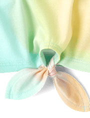 Haut imprimé à nouer sur le devant pour petites filles