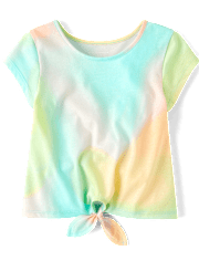 Toddler Girls Print Tie-Front Top