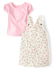 Ensemble jupe fleurie 2 pièces pour petite fille