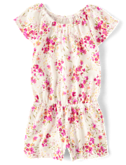 Barboteuse à fleurs pour bébés et petites filles