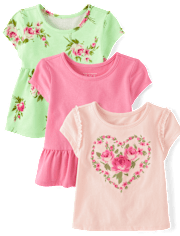 tout-petit, fille Floral Top 3-Pack