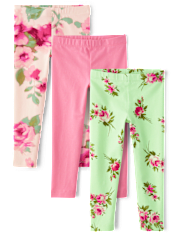 Toddler Girls Floral Leggings 3-Pack
