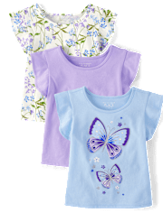 Lot de 3 hauts papillons flottants pour petites filles