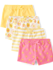 Toddler Girls Print Shorts 4-Pack