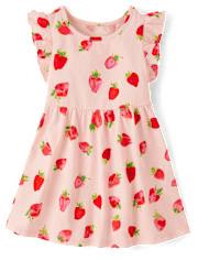 Baby And Toddler Girls Strawberry Flutter Dress