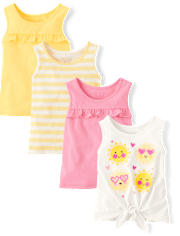tout-petit, fille Sun Débardeur à volants 4-Pack