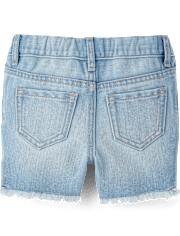 Short mi-long en jean pour bébé et petite fille