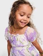 Baby And Toddler Girls Mommy And Me Floral Chiffon Ruffle Dress