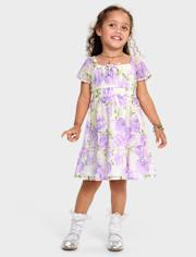 Baby And Toddler Girls Mommy And Me Floral Chiffon Ruffle Dress