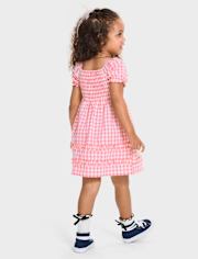 Toddler Girls Mommy And Me Gingham Poplin Smocked Ruffle Dress